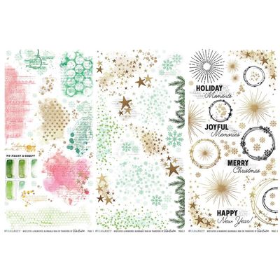 49 &amp; Market - Mistletoe &amp; Memories Collection - Rub Ons - Blendables - 6" x 12" - VBM32666 - 3 Sheets