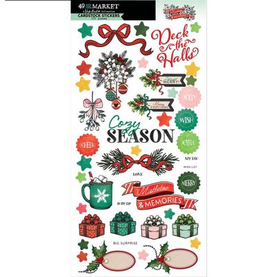 49 &amp; Market - Mistletoe &amp; Memories Collection - Memory Stickers - Self Adhesive - 12" x 6" - VBM32727 - 121 pcs