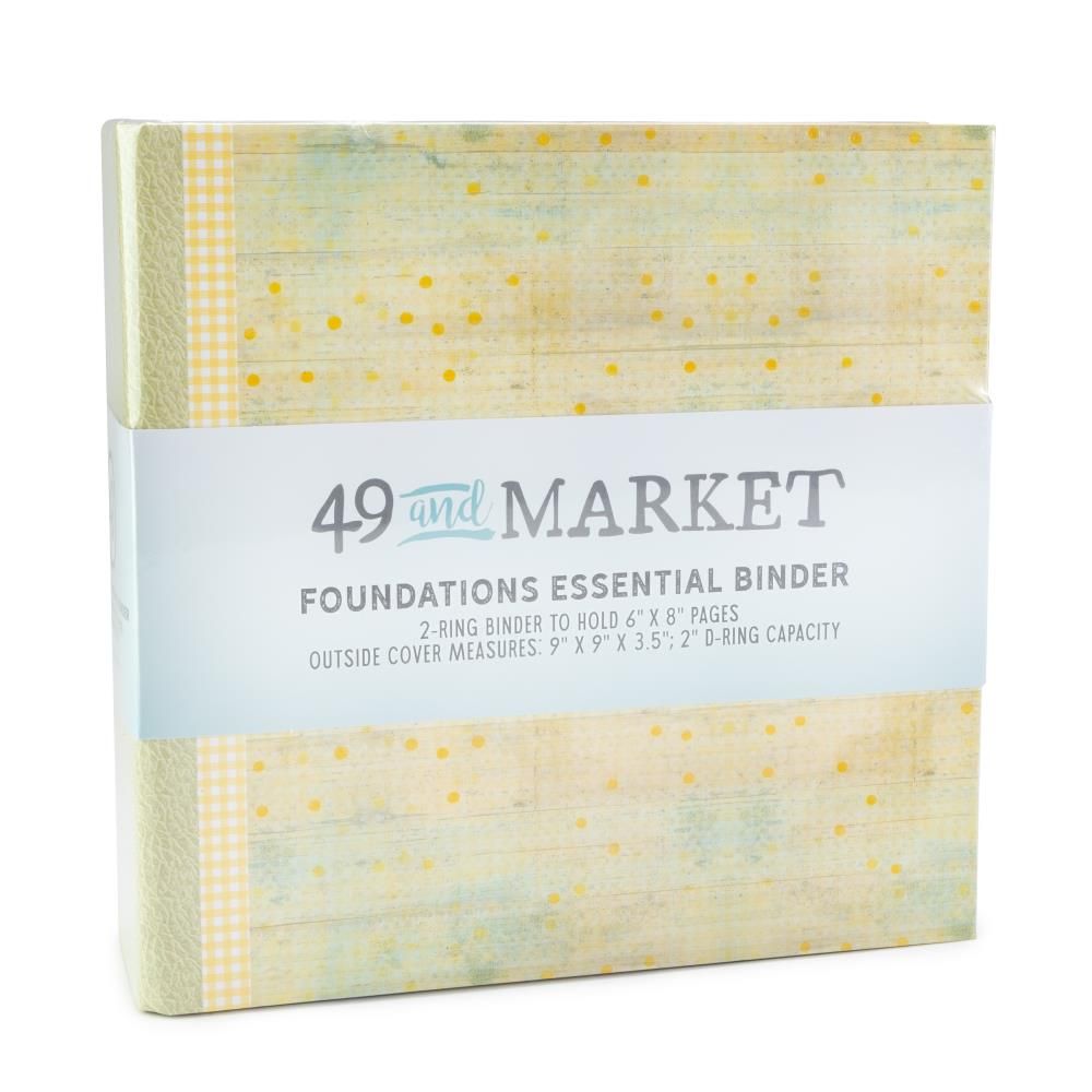 49 &amp; Market - Memory Album Binder Kit - Foundation - D Ring (2) - Sunny - FBA32215 - Suits 6" x 8" Pages