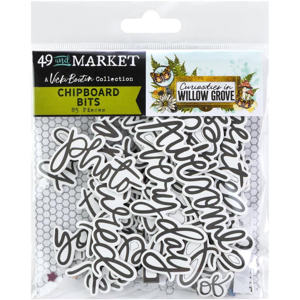 49 &amp; Market - Mistletoe &amp; Memories Collection - Chipboard Bits - Numbers - VBWG33717 - 85 pcs