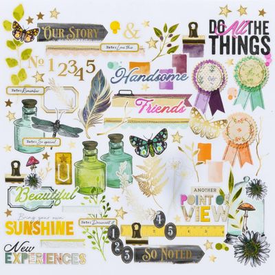 49 &amp; Market - Curiosities In Willow Grove Collection - Die Cuts - Foiled - VBWG33694 - 107 pcs