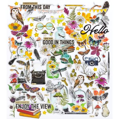 49 &amp; Market - Curiosities In Willow Grove Collection - Die Cuts -  Ephemera Set - Icons - VBWG33670- 152 pcs