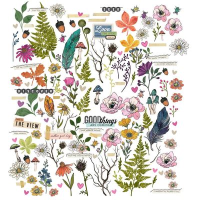 49 &amp; Market - Curiosities In Willow Grove Collection - Laser Die Cuts - Foliage - 6" x 12" - VBWG33663 - 4 Sheets - 142 pcs