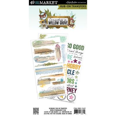 49 &amp; Market - Curiosities In Willow Grove Collection - Rub Ons - Blendables - 6" x 12" - VBWG33649 - 3 Sheets