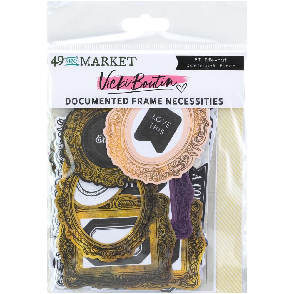 49 &amp; Market - Curiosities In Willow Grove Collection - Die Cuts -  Necessities 2 - Frame Set  - VBWG33748- 81 pcs