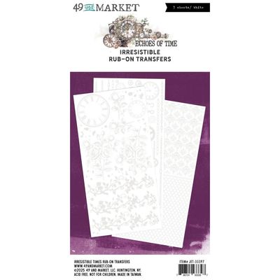 49 &amp; Market &amp; Vicki Boutin - Irresistibles - Rub Ons - Echoes of Time Collection - 6" x 12" - Irresistible Times - JET33397 - 3 sheets
