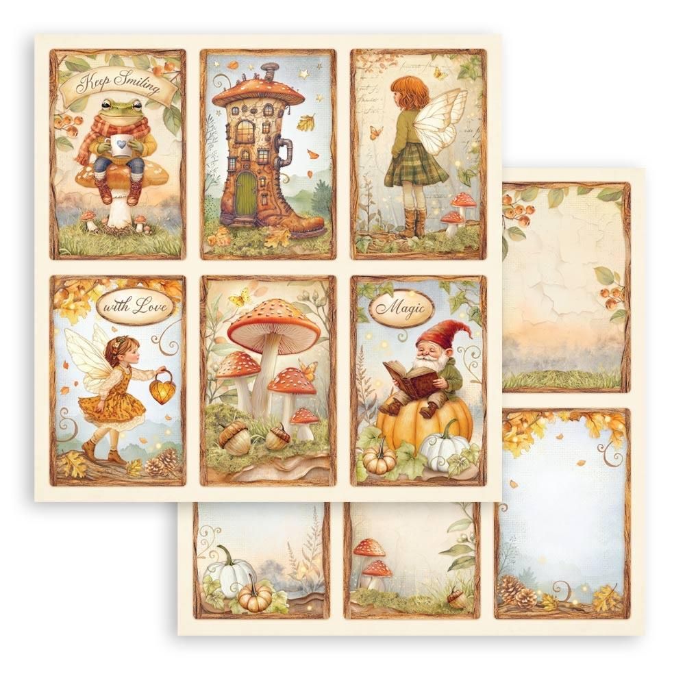 Stamperia - Whispering Woods Collection - Single Sheet - 12 x 12 - 6 Cards - SBBL1097