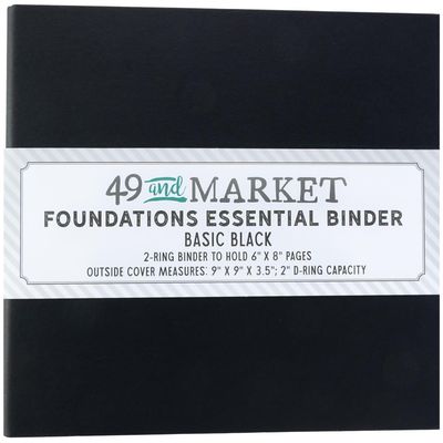 49 &amp; Market - Foundations Essential Binder - Black - 9.25" x 9" - FAB32901