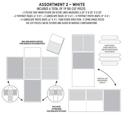 49 &amp; Market - Create An Album - Foundation Inserts - Assortment 2 - White - CAA32833
