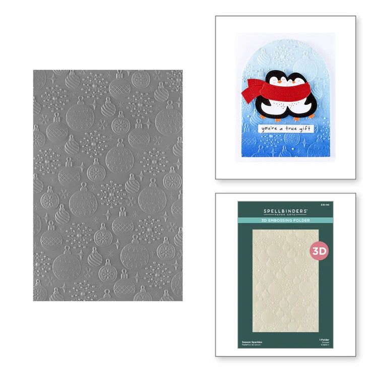 Spellbinders Paper Arts - 3D Embossing Folder - Merry Mischief Collection - Season Sparkles - E3D-146