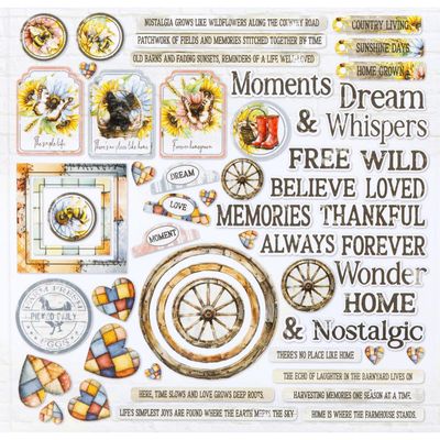 49 &amp; Market - Whispering Way Collection - Chipboard Bits - JWW34219 - 58 pcs