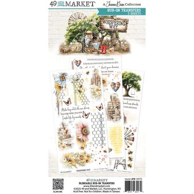 49 &amp; Market - Whispering Way Collection - Rub Ons - Blendable  - 6" x 12" - JWW34172 - 3 Sheets