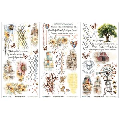 49 &amp; Market - Whispering Way Collection - Rub Ons - Blendable  - 6" x 12" - JWW34172 - 3 Sheets