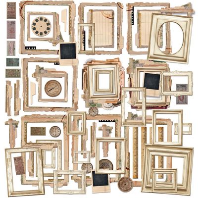 49 &amp; Market - Nostalgic Memories Collection - Ephemera and Frame Set - DNM33984 - 62 pcs