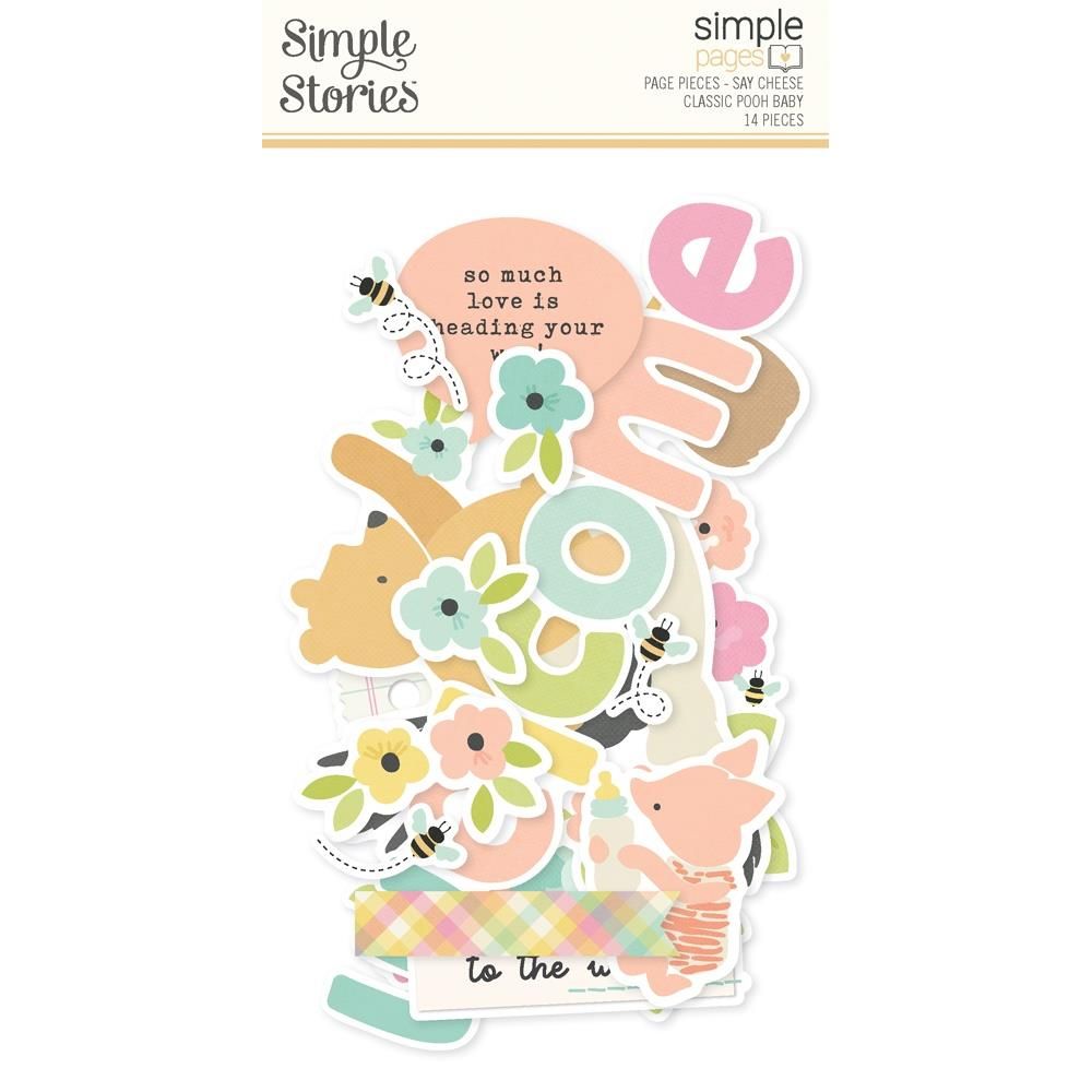 Simple Stories - Say Cheese Classic Pooh Baby Collection - Page Pieces - 25835 - 14 pcs