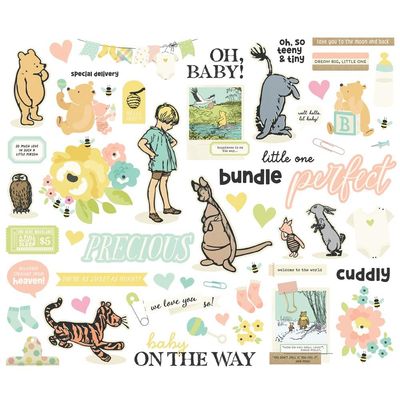 Simple Stories - Say Cheese Classic Pooh Baby Collection - Bits & Pieces - 25826 - 56 pcs