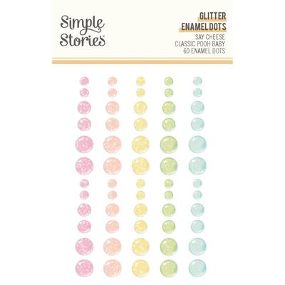 Simple Stories - Say Cheese Classic Pooh Baby Collection - Enamel Dots - 25833 - 60 pcs