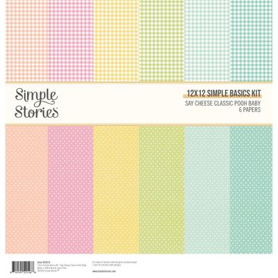 Simple Stories - Say Cheese Classic Pooh Baby Collection - 12" x12" Paper Pad -Basics - 25815 - 6 Sheets