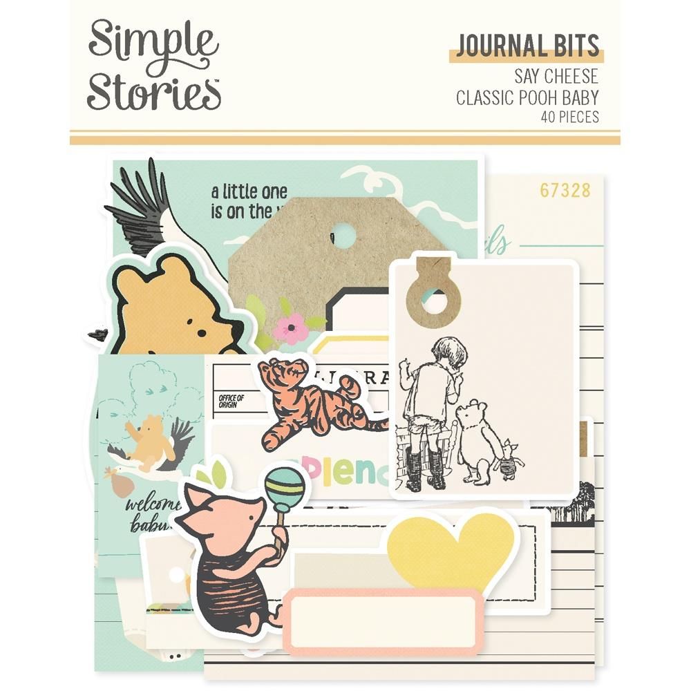 Simple Stories - Say Cheese Classic Pooh Baby Collection - Bits &amp; Pieces - Journal - 25827 - 50 pcs