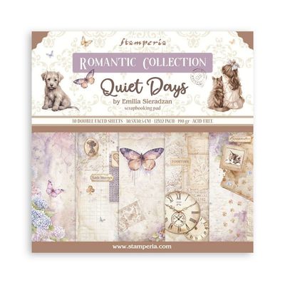 Stamperia - Romantic Series - Quiet Days Collection - 12 x 12 Paper Pad - SBBL178 - 10 Sheets