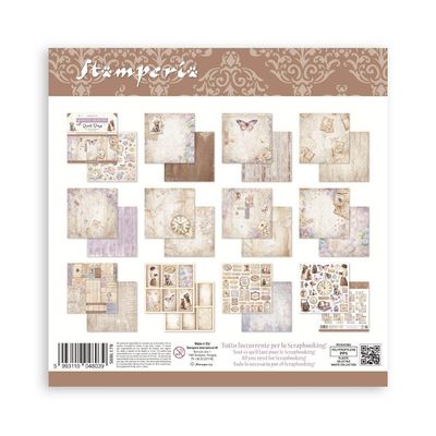 Stamperia - Romantic Series - Quiet Days Collection - 12 x 12 Paper Pad - SBBL178 - 10 Sheets