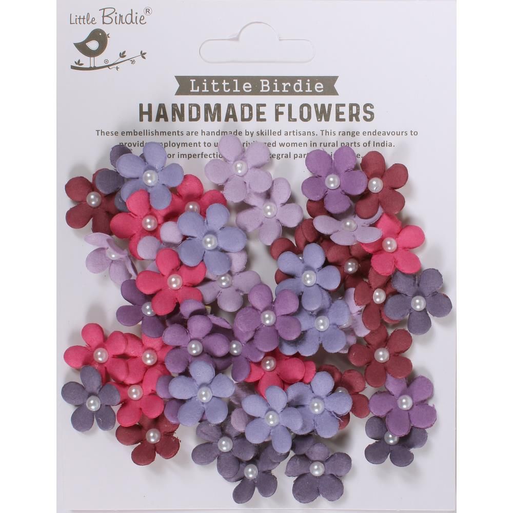 Nicole Crafts - Little Birdie Paper Flowers - Janice Collection - Birds &amp; Berry&#39;s with Pearl Centres - 50pcs - 688514