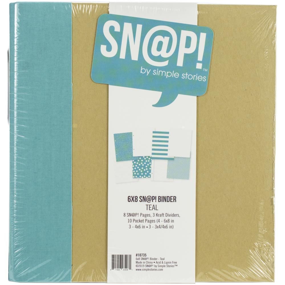 Simple Stories - Sn@p Binder - Teal - D Ring - 6&quot; x 8&quot; - 10735 - 12 sheets plus album