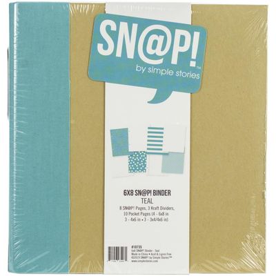 Simple Stories - Sn@p Binder - Teal - D Ring - 6&quot; x 8&quot; - 10735 - 12 sheets plus album