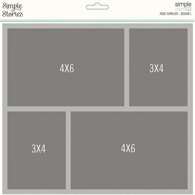 Simple Stories - Simple Pages - #1 - Templates  - SPT15827 - 2x 3&quot;X4&quot; &amp; 2x 4&quot;X6&quot;