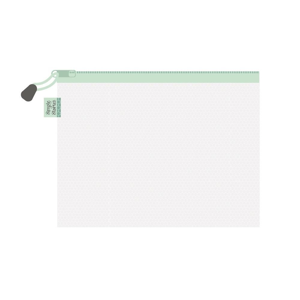 Simple Stories - Storage - Craft Storage Bags - Zippered - Medium - Mint - 13" x 10" - 25684