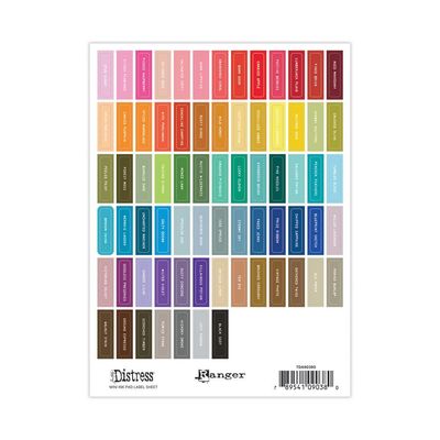 Tim Holtz - Ranger - Distress Labels - Mini Pad - White - TDA90380 - 1 Sheet - 72 labels