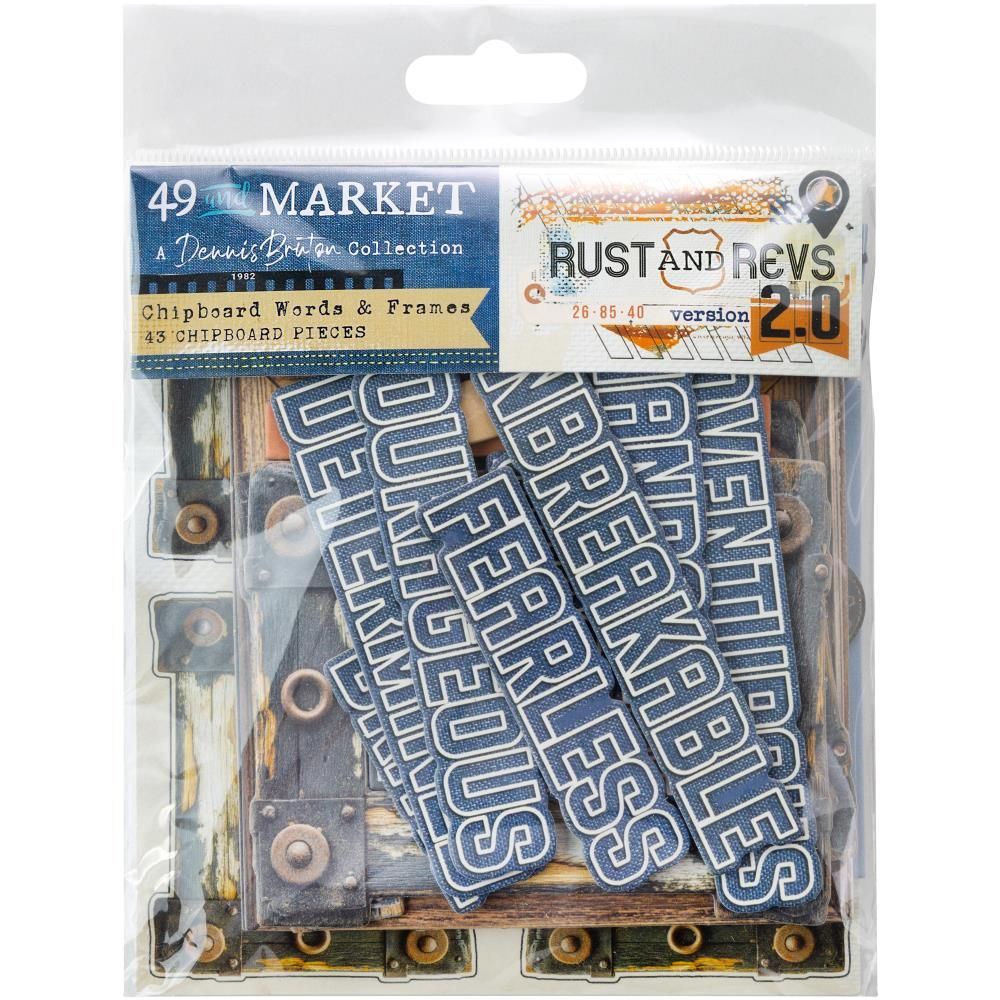 49 &amp; Market - Rust &amp; Revs 2.0 Collection - Chipboard Set - RR232553 - 43 pcs