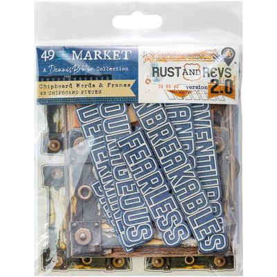 49 &amp; Market - Rust &amp; Revs 2.0 Collection - Chipboard Set - RR232553 - 43 pcs