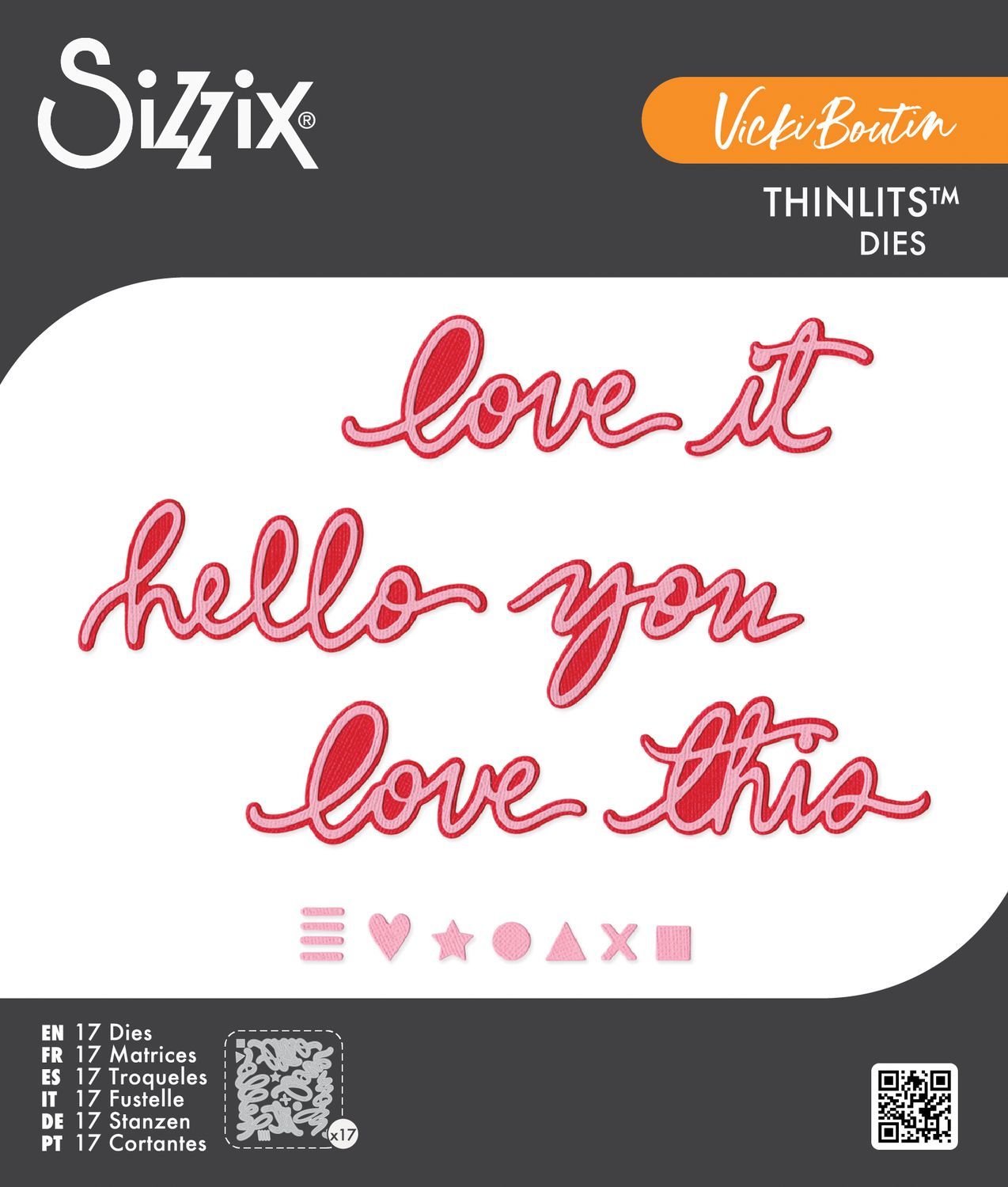 Sizzix &amp; Vicki Boutin - Thinlits - Script Die Set - 667073 - 17 pcs
