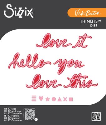 Sizzix &amp; Vicki Boutin - Thinlits - Script Die Set - 667073 - 17 pcs