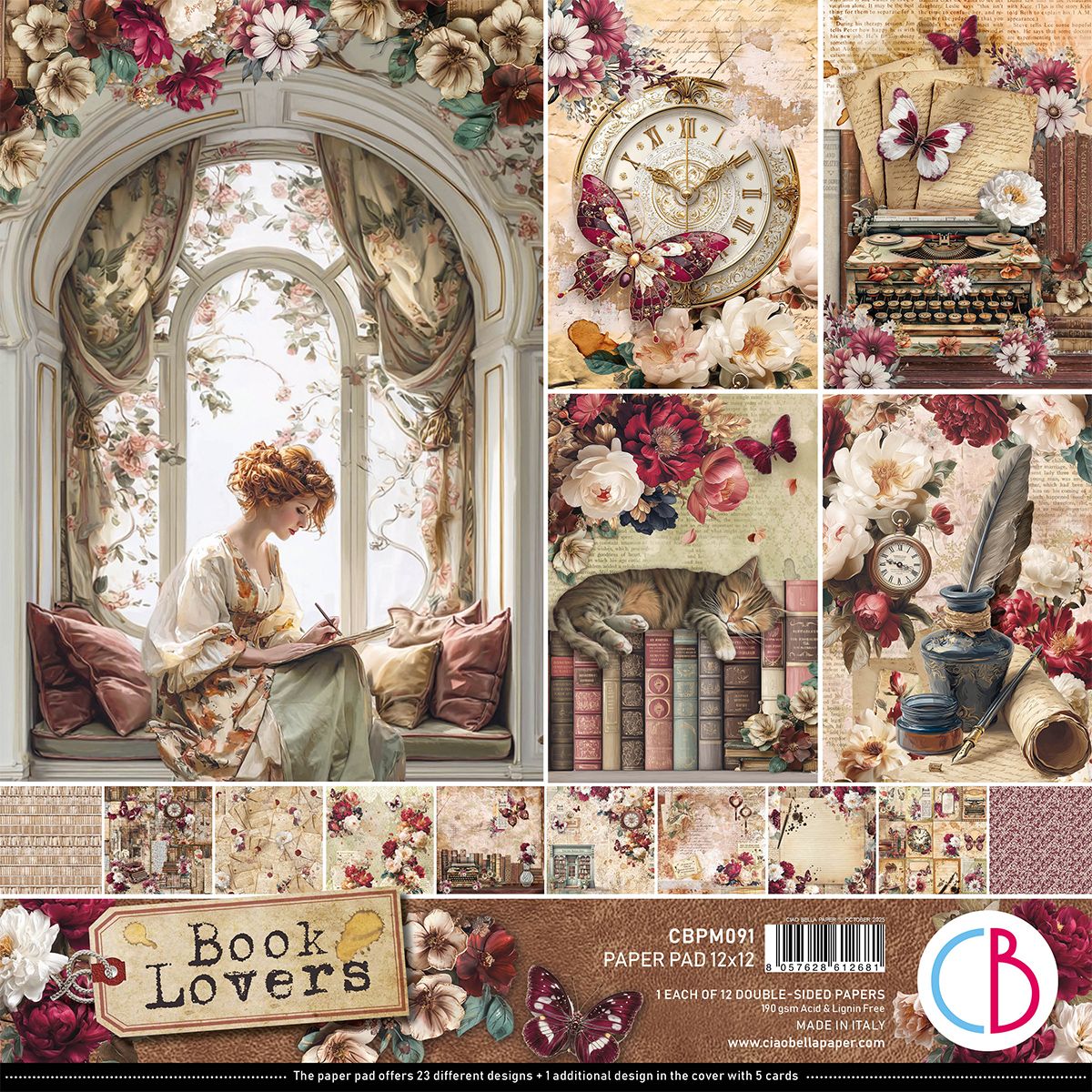 Ciao Bella - Book Lovers Collection - 12 x 12 Paper Pack - CBPM091 - 12 Papers