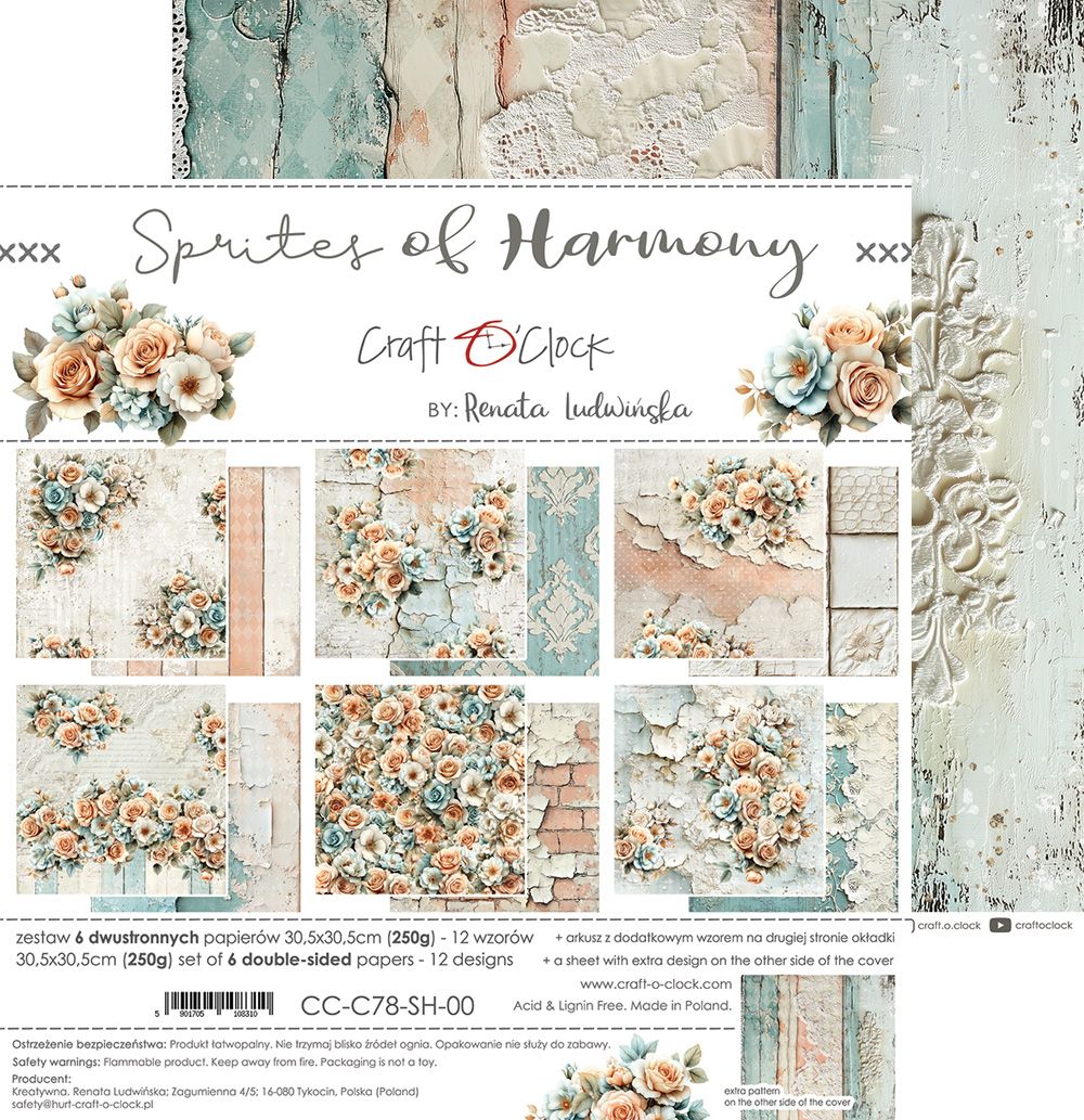 Craft O Clock - Sprites of Harmony - 12 x 12 Paper Pack - 6 Sheets - CC-C78-SH-00