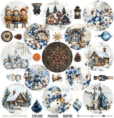 Craft O Clock - Jolly Season - 12 x 12 Paper Pack - 6 Sheets - CC-C79-JS-00