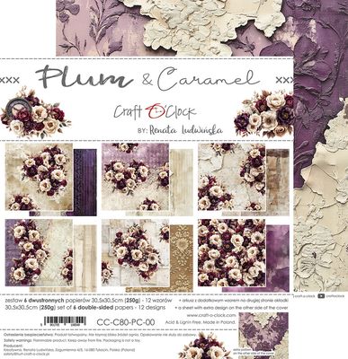 Craft O Clock - Plum &amp; Caramel - 12 x 12 Paper Pack - 6 Sheets - CC-C80-PC-00