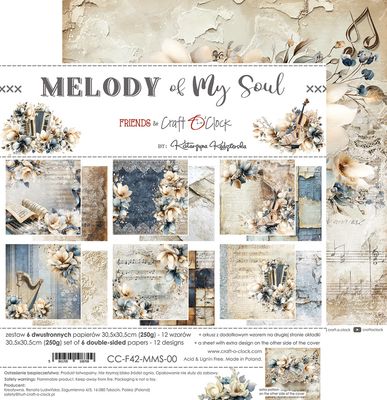 Craft O Clock - Melody Of My Soul - 12 x 12 Paper Pack - 6 Sheets - CC-F42-MMS-00
