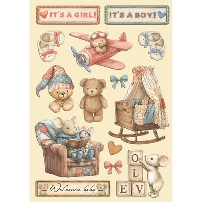 Stamperia - Family / Baby Collection - Wood Shapes - Baby - KLSP193