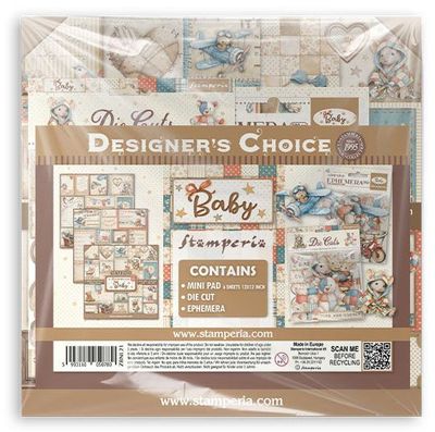 Stamperia - Family / Baby Collection - Family - Mini 12 x 12 Paper Pack &amp; Embellishment Pack - ZBNL21