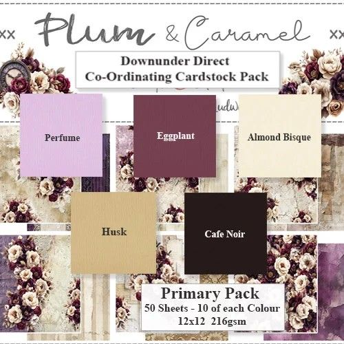 Craft O Clock - Plum &amp; Caramel - Primary Colour Pack - 10 Sheets