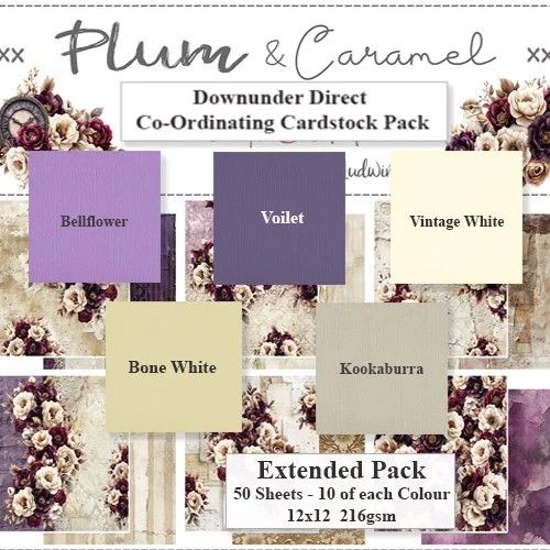 Craft O Clock - Plum &amp; Caramel - Extended Colour Pack - 10 Sheets