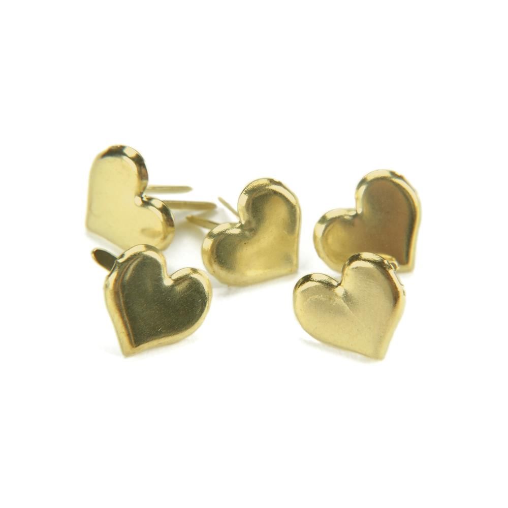 Creative Impressions - Brads - Gold Hearts - 3/8" (7mm) - 50 pack - 91003