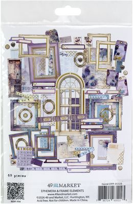 49 &amp; Market - Plume &amp; Petal Collection - Ephemera &amp; Frame Set - DPP35223 - 69 pcs