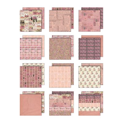 Tim Holtz - Cardstock - Palette Collection - Pink - 12 x 12 Paper Pack -  12 Sheets - TH94455