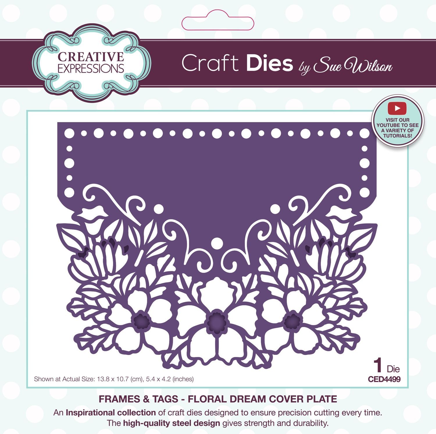 Sue Wilson Dies - Coverplate Craft - Frames &amp; Tags - Floral Dream - CED4499 - 1 pce