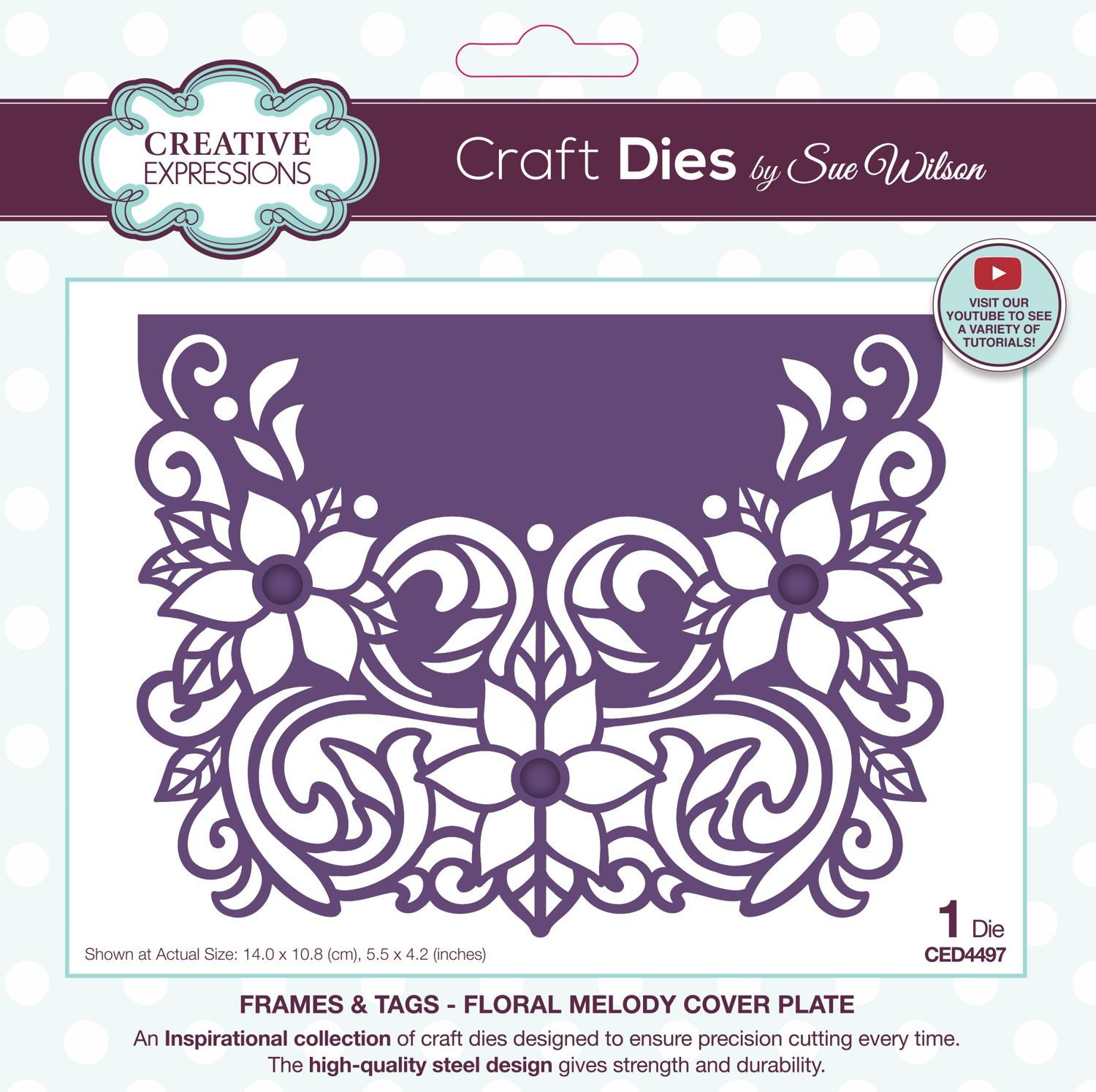 Sue Wilson Dies - Coverplate Craft - Frames &amp; Tags - Floral Melody - CED4497 - 1 pce