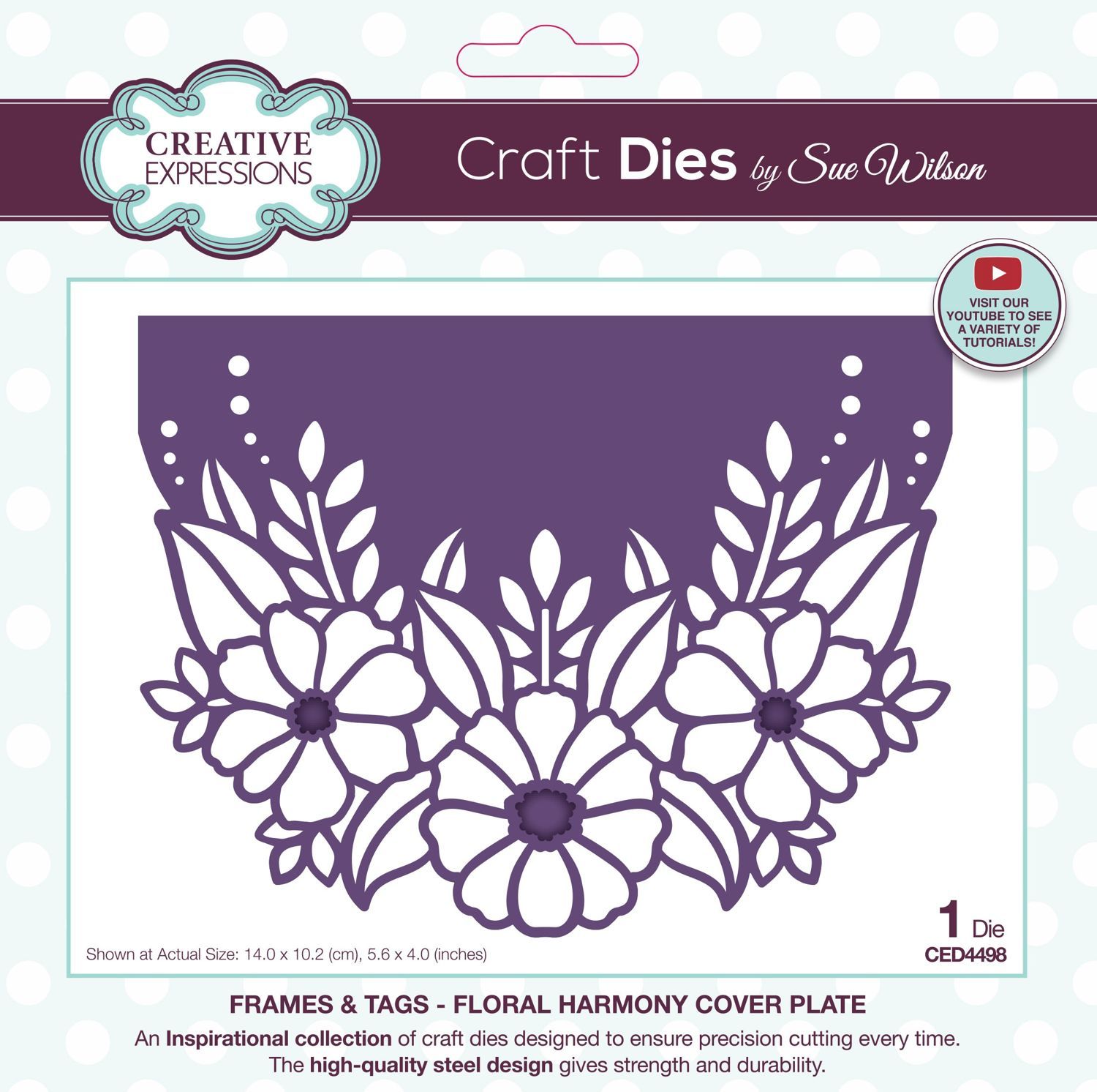 Sue Wilson Dies - Coverplate Craft - Frames &amp; Tags - Floral Harmony - CED4498 - 1 pce
